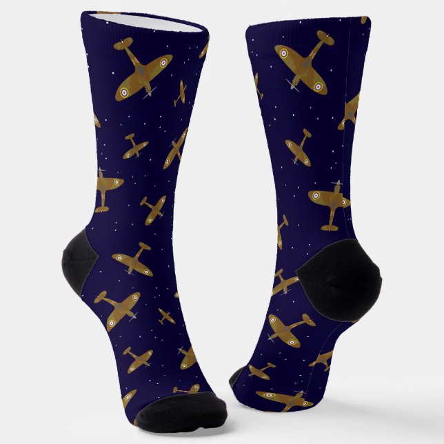 Chaussette Spitfire Avions Aviation Thème (Angulaire)