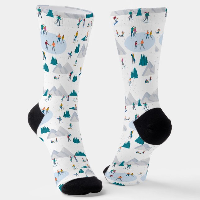 Chaussette Sports d'hiver Vacances Motif (Angulaire)