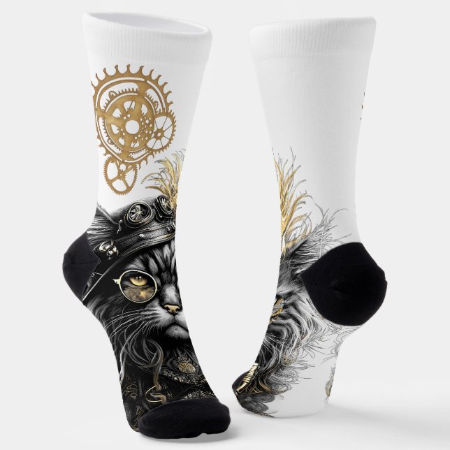 Chaussette Spunky Paws Le Chat Steampunk Funky  (Angulaire)