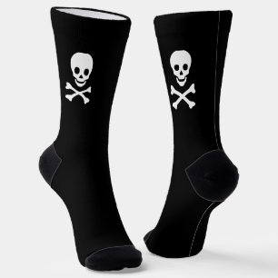 Chaussette Squelette de pirate noir déplaisant Halloween