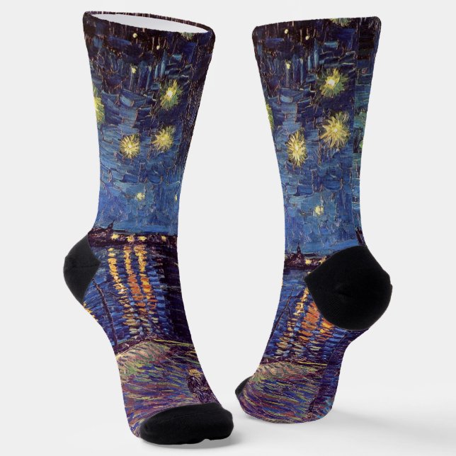 Chaussette Starry Night Over the Rhone par Vincent van Gogh (Angulaire)