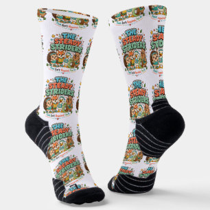 Chaussette Steady Striders Club de Course Mignon Amis Animaux
