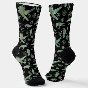 Chaussette Steampunk Verdigris Bronze Crows and Gears Chausse