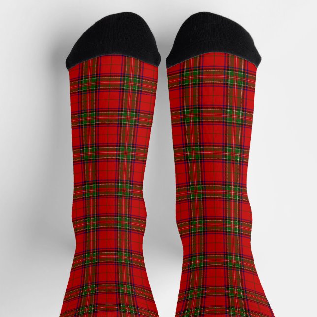 Chaussette Stewart / Stuart tartan rouge vert plaid (Haut)