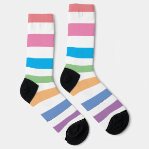 CHAUSSETTE STRIPE MODERNE PASTEL COLORÉ ÉDITABLE