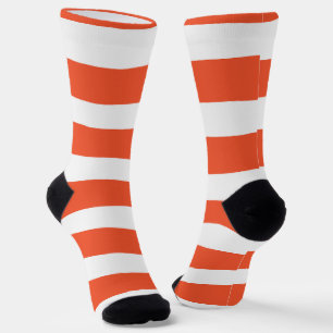 Chaussette Stripes inégales - Orange et blanc