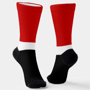 Chaussette Style de bloc de couleur noir rouge