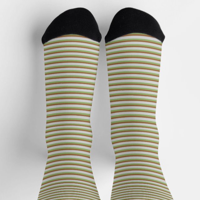 Chaussette Style moderne classique Cool rétro rayé vert (Haut)