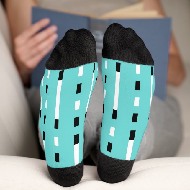 Chaussette Style moderne et audacieux Memphis Noir, Blanc, Tu (Fond)