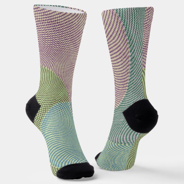 Chaussette Style Rétro Houndstooth Chaussettes Motifs folles (Angulaire)