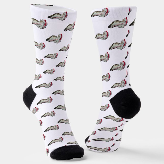 Chaussette Sucre de canne Chat Noël (Angulaire)