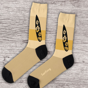 Chaussette Surf Silhouette sur Ocean Beach Sand