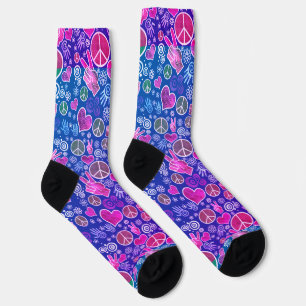 Chaussette Symbole de la Paix Hipster Pacifisme Signes Chauss