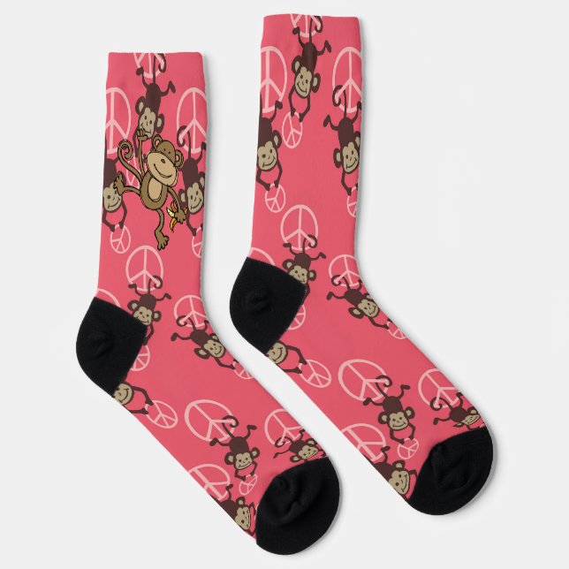 Chaussette SYMBOLE DE LA PAIX Singes Silly (Droite)