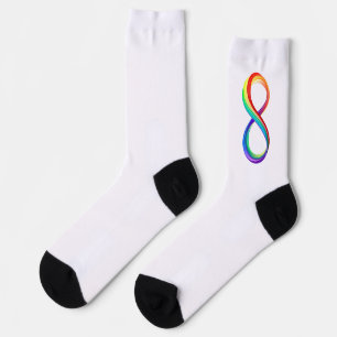 Chaussette Symbole d'infinité arc-en-ciel stratifié