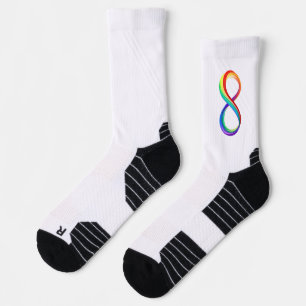 Chaussette Symbole d'infinité arc-en-ciel stratifié