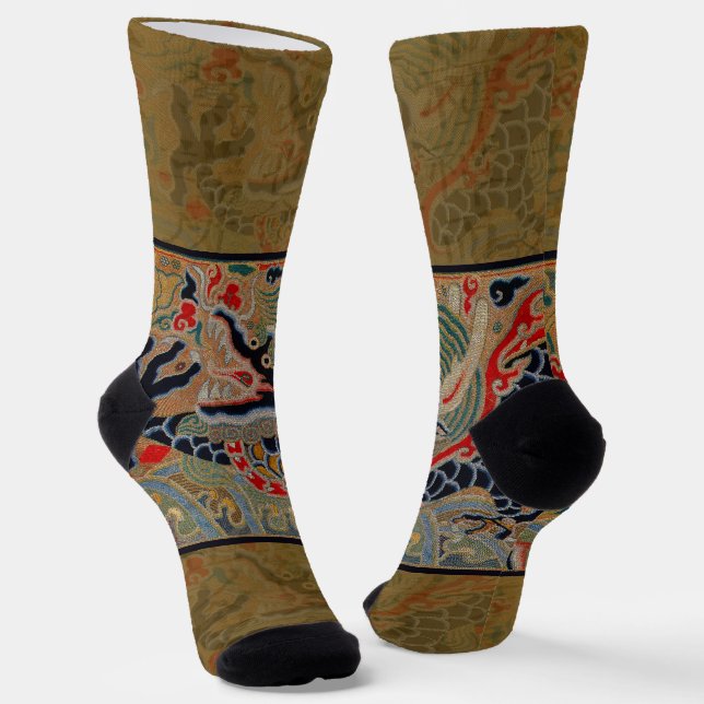Chaussette Symbole dragon chinois Antique asiatique (Angulaire)