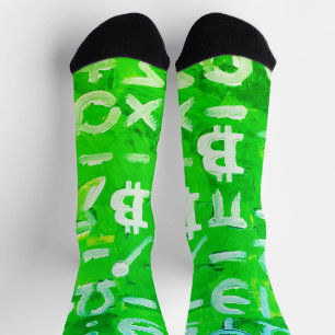 Chaussette Symboles de Bitcoin (Bright Profit Green - 3)
