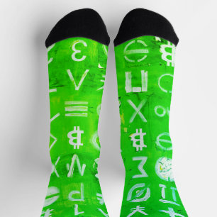 Chaussette Symboles de Bitcoin (Bright Profit Green - 4)