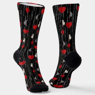 Chaussette Symboles de cartes à jouer de poker.