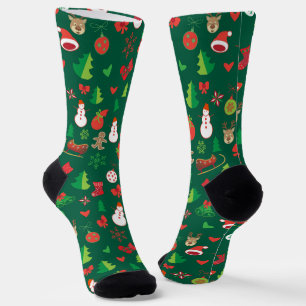 Chaussette symboles de Noël tendance motif de dessin animé fa