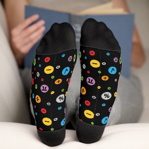 Chaussette Symboles mathématiques en cercles colorés Chausset