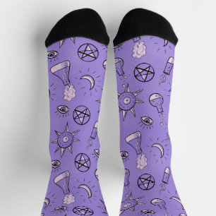 Chaussette Symboles occultes de cuisine Motif - Magie mystiqu