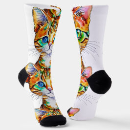 Chaussette Tabby Kitty coloré
