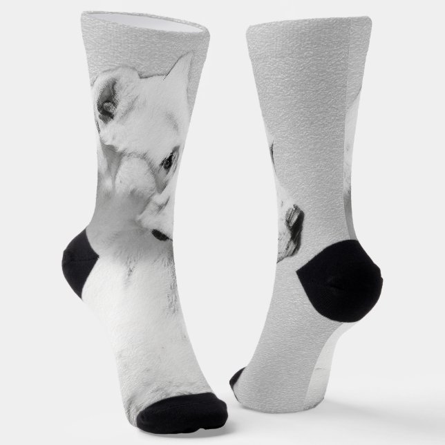 Chaussette Tableau Dogo Argentino - Art Chien original (Angulaire)
