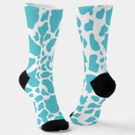 Chaussette Taches de vache bleues et blanches