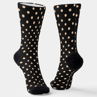 Chaussette Taches pêche abricot sur fond noir