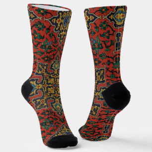 Chaussette Tapisserie de tapis persan rouge bleu classique