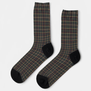 Chaussette Tartan à carreaux gris et vert