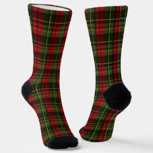 Chaussette Tartan à carreaux rouge et vert, motif festif
