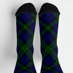 Chaussette Tartan Black Watch bleu vert à carreaux