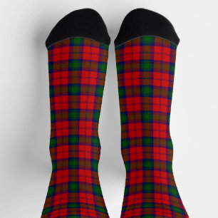 Chaussette Tartan Lindsay rouge vert carreaux