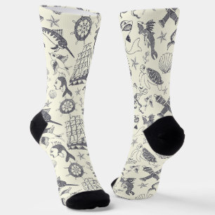 Chaussette Tatouages Nautiques Ancien Voilier Motivés
