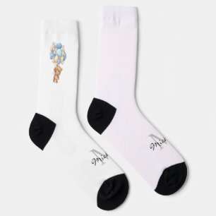 Chaussette Teddy Bear Balloon Bleu père pour être