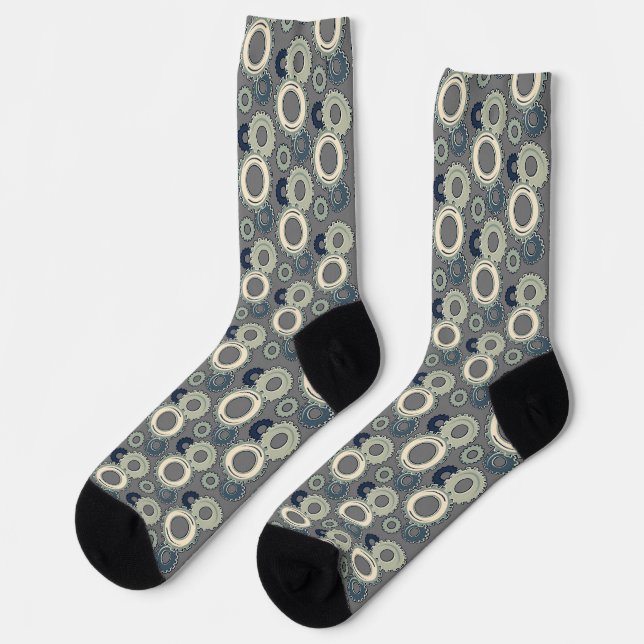Chaussette Têtes d'engrenage Marine Bleu, Argent, Gris Durabl (Gauche)