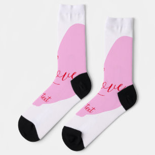 Chaussette texte de la Saint-Valentin amour cœur rose rouge n