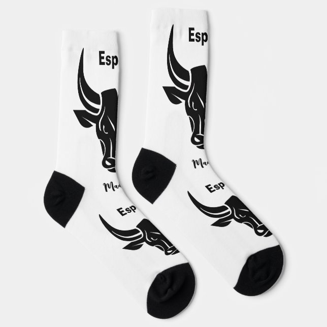 Chaussette Texte personnalisé Bull stylisé (Droite)