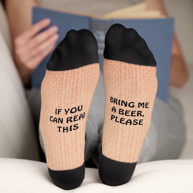 Chaussette Textile de pêche et texte amusant (Fond)