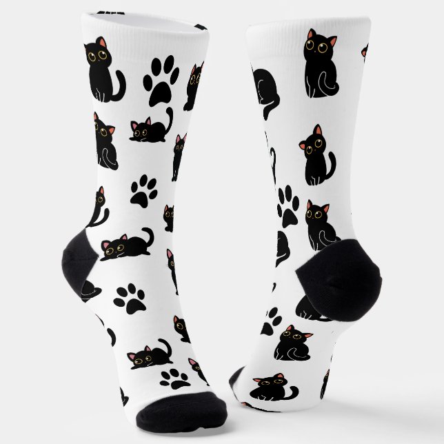 Chaussette The Cutest Black Cat Socks Gift for Cat Lovers (Angulaire)