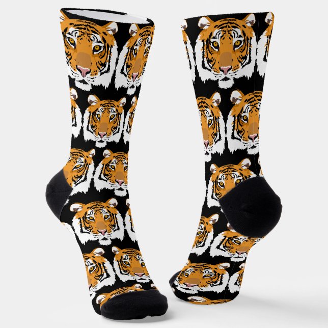 Chaussette Tigre à motif facial (Angulaire)