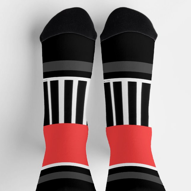 Chaussette Touches de piano + Chaussettes rouges d'équipage (Haut)