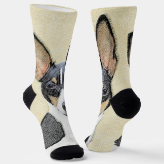 Chaussette Toy Fox Terrier Peinture - Cute Original Chien Art