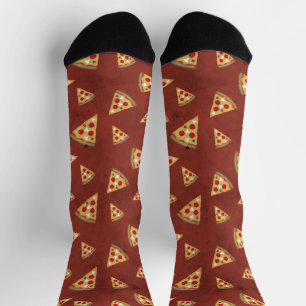 Chaussette tranches de pizza cool motif rouge vintage
