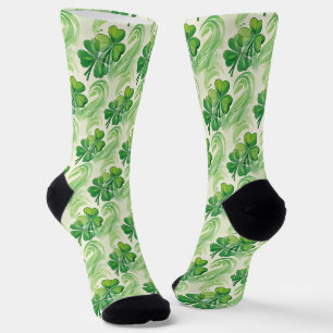 Chaussette Trèfle Chanceux Tourbillons Quatre Feuilles 
