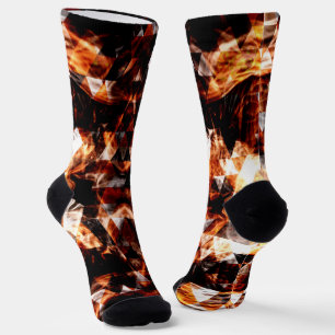 Chaussette Triangle de flammes de feu orange électrisantes sc