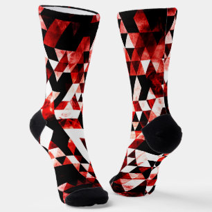 Chaussette Triangle Géométrie Vibrant Rouge Smoky Galaxy moti